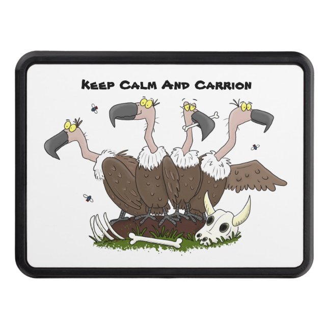 Funny vultures humour cartoon hitch cover (Front)