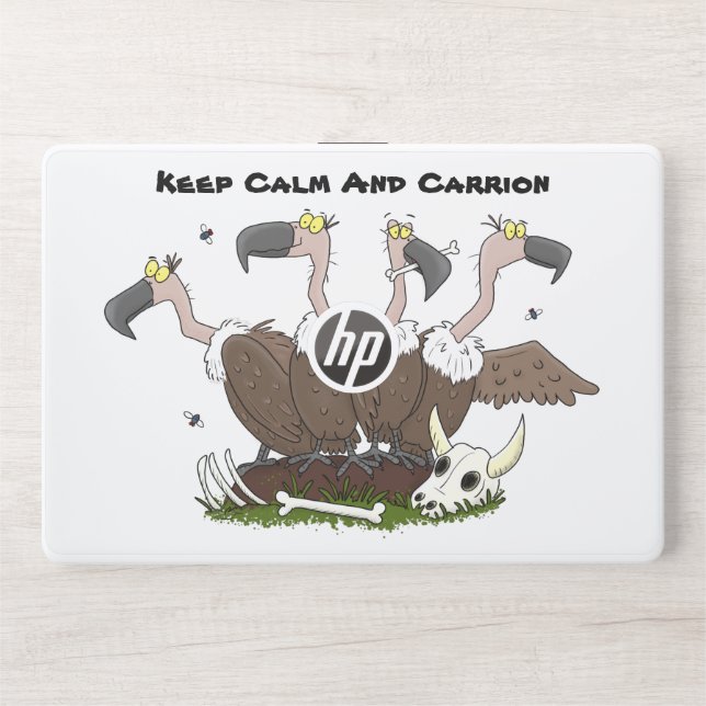 Funny vultures humour cartoon HP laptop skin (Front)