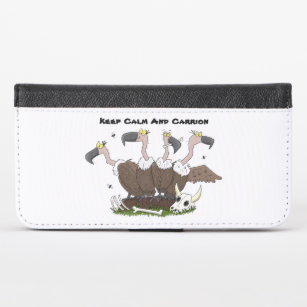 Funny vultures humour cartoon iPhone x wallet case