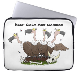 Funny vultures humour cartoon laptop sleeve