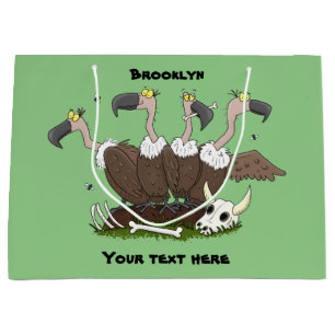 Funny vultures humour cartoon  large gift bag