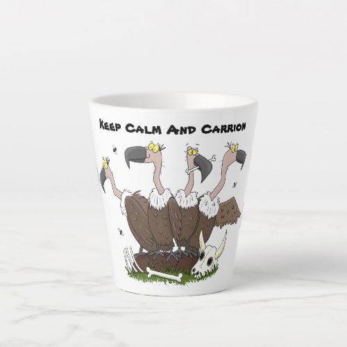Funny vultures humour cartoon latte mug