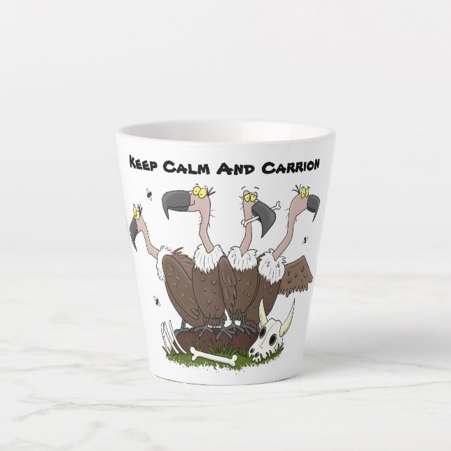 Funny vultures humour cartoon latte mug (Front)