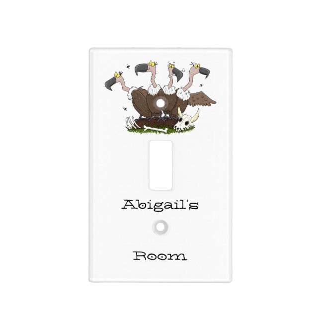 Funny vultures humour cartoon light switch cover (Front)