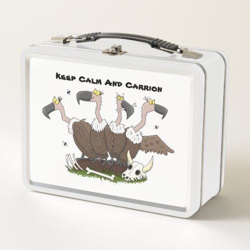 Funny vultures humour cartoon metal lunch box