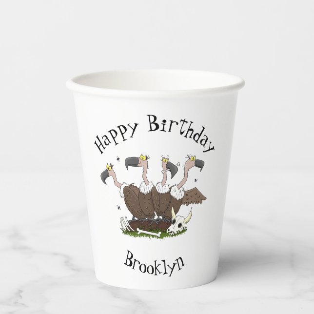 Funny vultures humour cartoon paper cups (Front)
