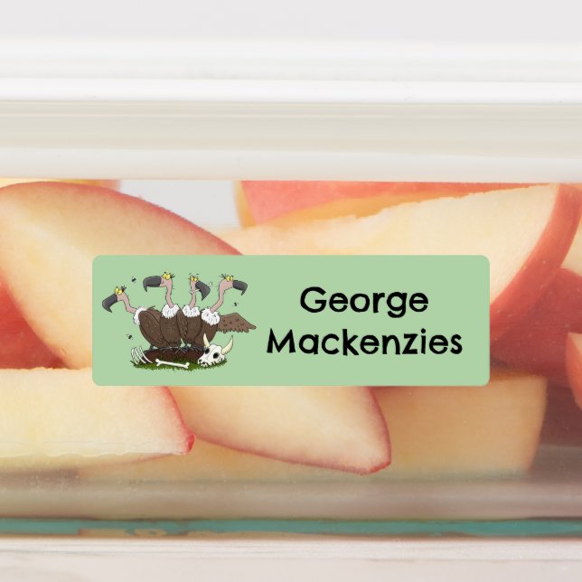 Funny vultures humour cartoon personalized labels (Affixed)