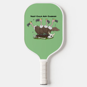 Funny vultures humour cartoon pickleball paddle