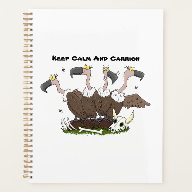 Funny vultures humour cartoon planner (Front)