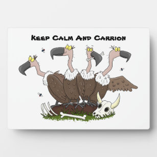 Funny vultures humour cartoon plaque