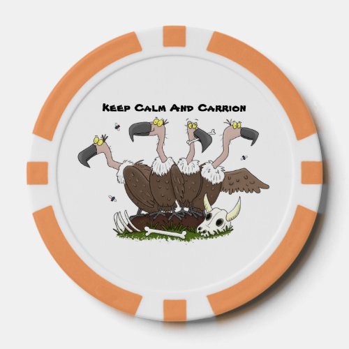 Funny vultures humour cartoon poker chips