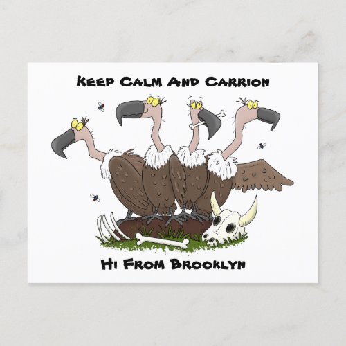 Funny vultures humour cartoon postcard