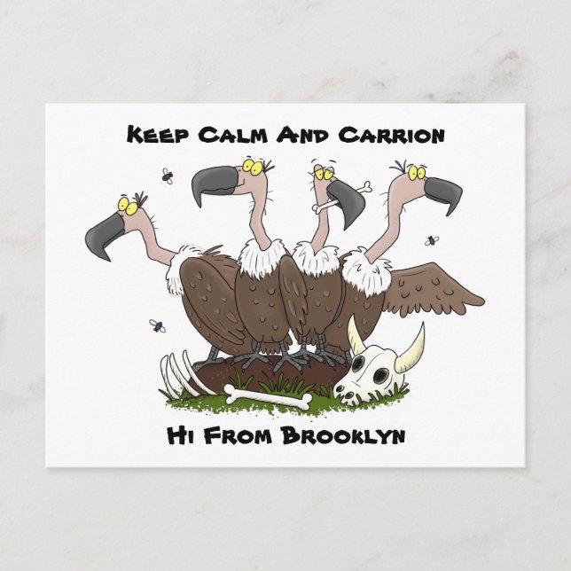 Funny vultures humour cartoon postcard (Front)