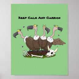 Funny vultures humour cartoon poster