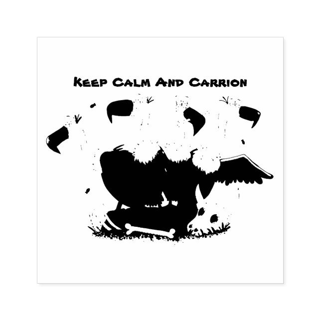 Funny vultures humour cartoon rubber stamp (Imprint)