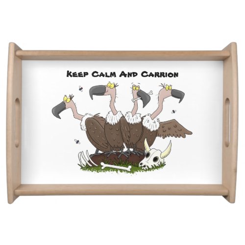 Funny vultures humour cartoon serving tray