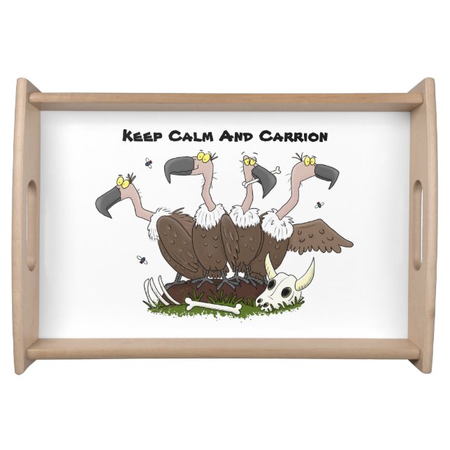 Funny vultures humour cartoon serving tray (Front)