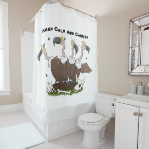 Funny vultures humour cartoon shower curtain