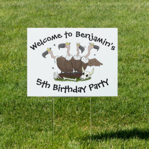 Funny vultures humour cartoon sign