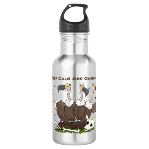 Funny vultures humour cartoon stainless steel water bottle