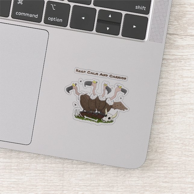 Funny vultures humour cartoon sticker (Detail)