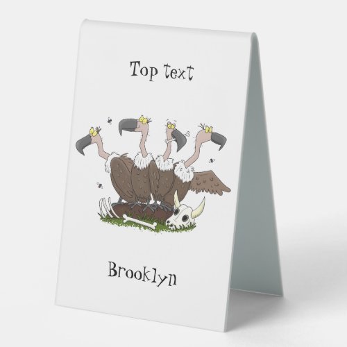 Funny vultures humour cartoon table tent sign
