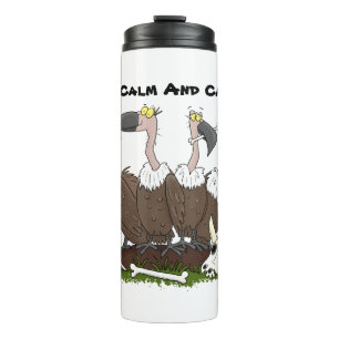 Funny vultures humour cartoon thermal tumbler