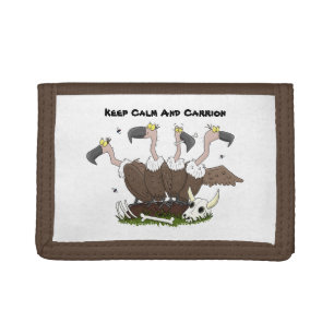 Funny vultures humour cartoon tri-fold wallet