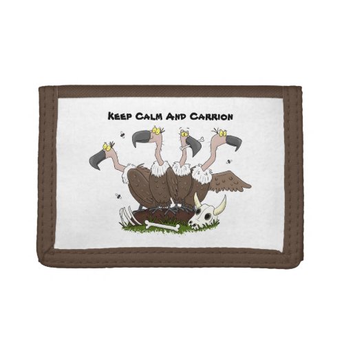 Funny vultures humour cartoon trifold wallet