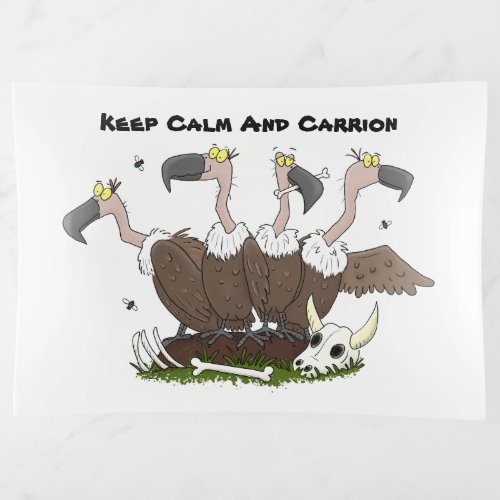 Funny vultures humour cartoon trinket tray