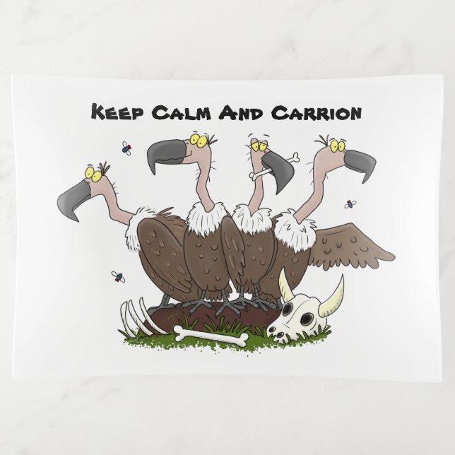 Funny vultures humour cartoon trinket tray (Front)