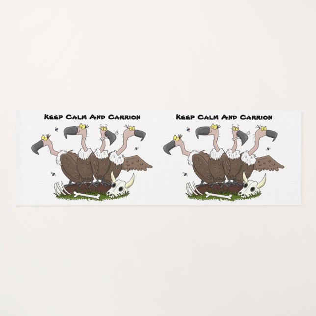 Funny vultures humour cartoon yoga mat (Front (Horizontal))