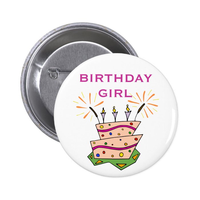 Funny Wacky Cake and Candles Birthday Girl Boy Pin