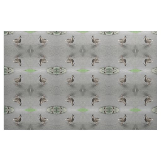Funny Waddling Duck Patterned Animal Fabric