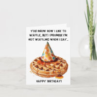 Funny Waffle Birthday Message with Hat