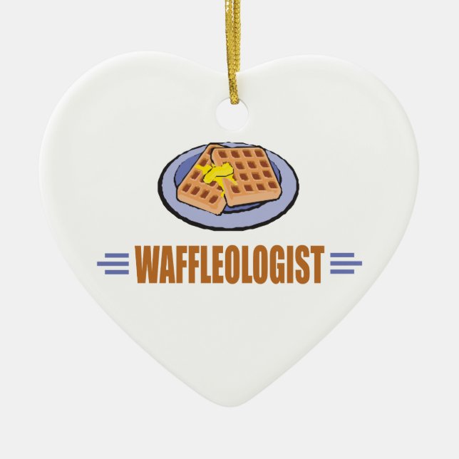 Funny Waffle Ceramic Ornament (Front)