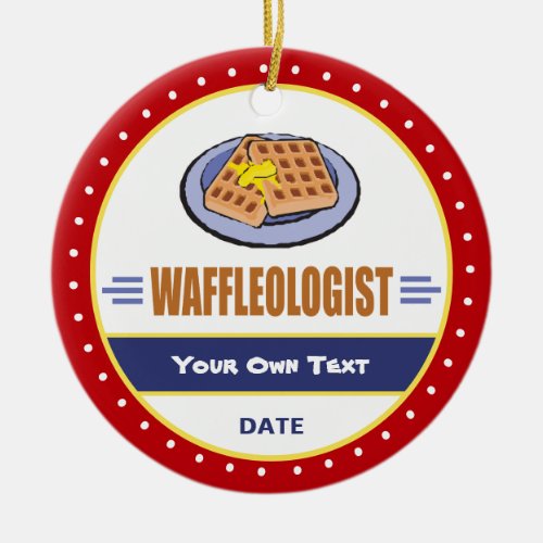 Funny Waffle Lovers Ceramic Ornament