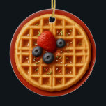 Funny Waffle Ornament – Personalized Gift Idea<br><div class="desc">Make Christmas extra sweet with this adorable waffle ornament! Featuring a golden waffle topped with syrup, berries, and festive sprinkles, this foodie ornament is perfect for brunch lovers and breakfast fans alike. Add a personal message on the back like “You make my heart waffle – Merry Christmas, Emily” to create...</div>