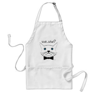Funny Wait...What? Cross-Eyed Cat, Cool Adult Apron