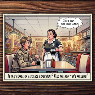 Funny Waitress Life Restaurant Humor Postcard