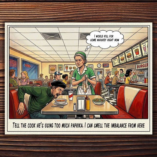 Funny Waitress Life Restaurant Humor  Postcard (Creator Uploaded)