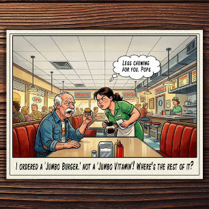 Funny Waitress Life Restaurant Humor Postcard