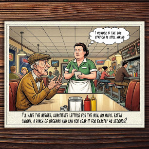 Funny Waitress Life Restaurant Humor  Postcard