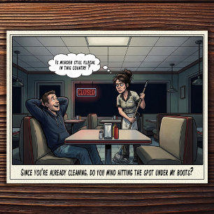 Funny Waitress Life Restaurant Humor Postcard