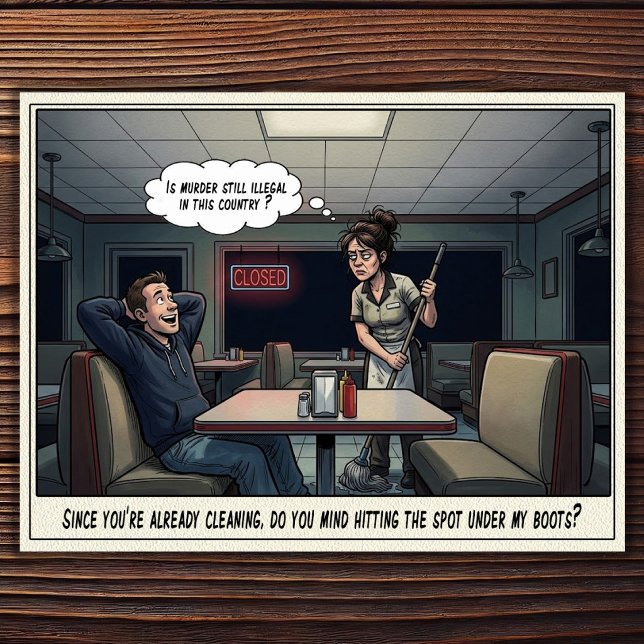 Funny Waitress Life Restaurant Humor  Postcard (Creator Uploaded)