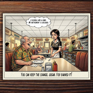 Funny Waitress Life Restaurant Humor  Postcard