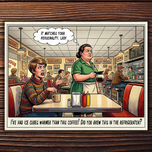 Funny Waitress Life Restaurant Humor Postcard