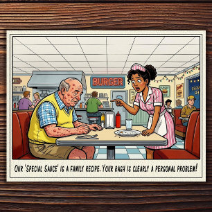 Funny Waitress Life Restaurant Humor  Postcard