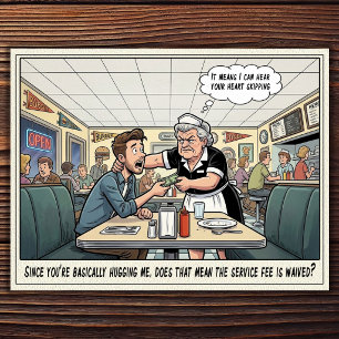 Funny Waitress Life Restaurant Humor Postcard