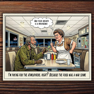 Funny Waitress Life Restaurant Humor  Postcard